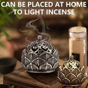 Brûleur d'encens décoratif religieux Bakhoor, style arabe, porte-oud pour intérieurs élégants (en métal) - Product Image 5