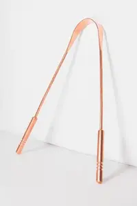 อุปกรณ์ทำความสะอาดลิ้นทำจากทองแดงเป็นมิตรต่อสิ่งแวดล้อมเครื่องทำความสะอาดลิ้นแบบแบนพร้อมโลโก้ออกแบบได้ตามต้องการ - Product Image 2