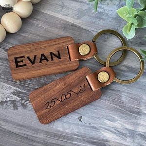 Llavero de madera grabado personalizado precio favorable llavero de madera al por mayor con nombre - Product Image 2