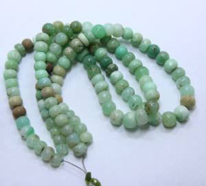 ลูกปัดกลม chrysoprase แบบเรียบขนาดลูกปัดอัญมณีธรรมชาติ7X6MM 10X8MM ประมาณลูกปัดทำเครื่องประดับขนาด14นิ้ว - Product Image 2
