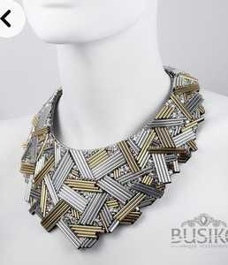 Collar de bordado con cuentas de patrón de paz elegante vintage multicolor para ocasiones de fiesta - Product Image 1