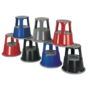 Light Grey Steel Rolling <b>Stool</b> 430/440mm Height 295mm Top Diameter 435mm Bottom Diameter WEDO Home Storage & Organization - Product Image 1