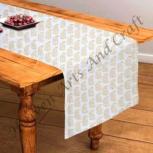 Vente en gros pur coton main bloc impression chemin de table du fabricant indien pour les événements de mariage décor à la maison usage extérieur - Product Image 5
