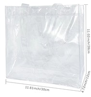 Sac fourre-tout transparent en PVC sur mesure de grande taille pour femmes |   Sac à main transparent néon imperméable, impression numérique UV personnalisable