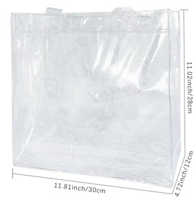 Custom Large <b>Transparent</b> PVC Tote <b>Bag</b> for Women | Waterproof Neon Clear Shopping Handbag | Premium Shoulder Strap Beach Cosmetic - Product Image 3