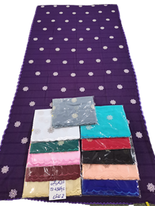 Chal de Chifón Bordado Rosa Oscuro, Chal Ligero de Chifón Rosa Oscuro con Bordado, Envoltura de Chifón Rosa Oscuro Bordada - Product Image 3