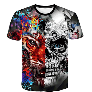 T-shirts à manches courtes pour hommes en coton/fibre de bambou, respirants, à séchage rapide, tissu tricoté par sublimation, haute qualité - Product Image 1
