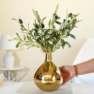Luxury Bud Shape Metal <b>Vase</b> <b>Gold</b> Elegant Accent Handcrafted Designer Home Office Interior Styling Wholesale Export Supplier - Product Image 4