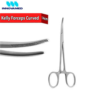 Pinza Hemostática Curva Kelly de Acero Inoxidable con Bloqueo de Trinquete, 14cm, Reutilizable, Manual, Hecha a Mano, INNOVAMED - Product Image 4