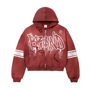 Ensemble de survêtement à capuche délavé à l'acide avec logo personnalisé pour hommes Fournisseur d'usine survêtement à capuche délavé à la pierre survêtement décontracté - Product Image 3