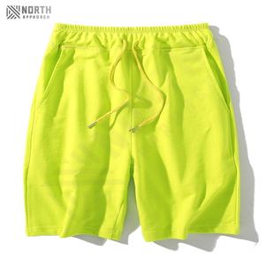 กางเกงขาสั้นผ้าใบผ้าฝ้ายเทอร์รี่ลำลองสำหรับผู้ชายกางเกงขาสั้นกีฬาแบบถักลายพื้นสีต่างกันสำหรับผู้ชาย - Product Image 1