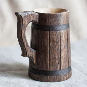Taza de Madera Hecha a Mano DRIVEN POPULAR ENSURING con Pajita, Diseño Moderno de Calidad Premium para Té, Café, Vino y Cerveza de Falak - Product Image 1