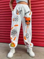Nouveau design, pantalon de survêtement décontracté d'hiver pour femme, 100 % coton molletonné, couleur unie, taille mi-haute, devant plat classique