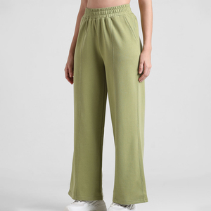 Custom Wholesale Pants High Quality High Waist Pocket Loose Casual <b>Trousers</b> Ladies Black Wide Leg Sweatpants - Product Image 5