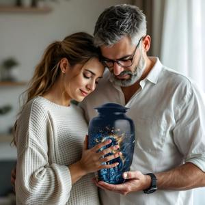 Urna Ecológica y Duradera con Diseño Personalizable de Unicornio en la Galaxia, de 10 Pulgadas, para Cenizas Humanas, para Hombres, Padres, Funerales y Cremaciones - Product Image 3