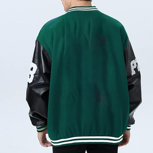 2025 Unisex Fashionable Plus Size Canvas Varsity College <b>Jackets</b> Customizable Front Logo <b>Fleece</b> <b>Lining</b> Wholesale Blank Men's - Product Image 5