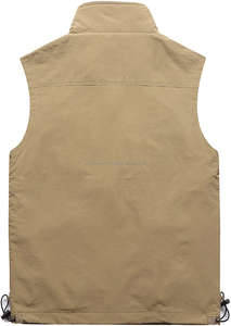 Chaleco de alta calidad para hombre, chaleco liso sin mangas con cuello en V, ropa informal para exteriores, chalecos para hombre, chalecos multibolsillos para adultos - Product Image 4