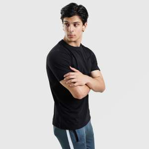 เสื้อยืดคอตตอน 100% รุ่น Front Signature สีดำ ผ้าเจอร์ซีย์ 280 กรัม พร้อมโลโก้ปัก ลายสกรีน และเสื้อยืดพิมพ์ลายซิลค์สกรีน - Product Image 5