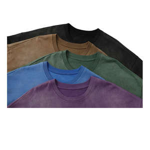 เสื้อยืดผ้าฝ้าย100% ฟอกสี2025สำหรับผู้ชายเสื้อยืดพิมพ์โลโก้สกรีนลายเสื้อแขนสั้นลายว่างเปล่าคุณภาพสูง - Product Image 4