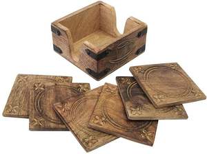 Posavasos de nogal ecológicos HF Crafts, decoración clásica de madera de bambú para el hogar, alfombrillas y almohadillas de precio muy bajo - Product Image 4