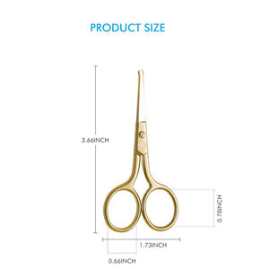 Professional Stainless Steel Straight Blade Right-Handed Hair <b>Scissors</b> with Sharp Tip for <b>Beard</b> Eyebrows Ear Trimming Men Women - Product Image 2