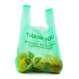 Best Price ECO Supermarket Grocery Custom Biodegradable Bag Degradable Plastic Bag T-Shirt Bag With Printing LOGO - Product Image 2