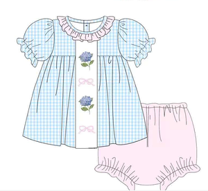 Детская одежда: летнее платье для девочек с коротким рукавом и цветочным принтом, комбинезон-ромпер для малышей, комплект одежды для братьев и сестер - Product Image 4