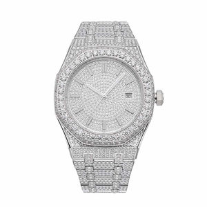 Lujo laboratorio crecido diamante hecho a mano de alta calidad movimiento automático ajuste de marca Iced Out reloj de acero inoxidable para hombres - Product Image 1