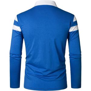 Men's Casual Crew Neck <b>Long</b> <b>Sleeve</b> Polo <b>Shirt</b> Slim Fit Contrast Color Fashion Tops Custom Logo Wholesale Streetwear OEM - Product Image 4