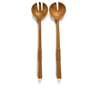 Ensemble de service à salade en bois naturel à prix de gros cuillère de service pour ustensiles de cuisine soupe à salade outils de mélange de fruits épicés ustensile à salade - Product Image 3