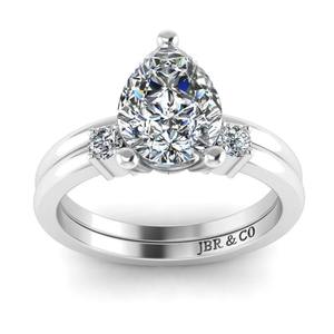 Anillo de compromiso de plata 925 chapado en oro con diamante de pera Premium, conjunto nupcial para mujer, anillo de bodas de lujo al mejor precio - Product Image 2