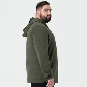 Sudadera con capucha con logotipo personalizado frontal sólido largo de invierno de peso pesado de alta calidad servicio OEM Unisex - Product Image 2