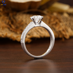 1.568 TDW Heart & Round Cut <b>Diamond</b> <b>Ring</b> 18k White Gold Bead Set Setting Cvd/Hpht <b>Diamond</b> Engagement <b>Ring</b> Lab Stone - Product Image 5