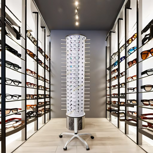 Gafas de sol al por mayor de alta gama Pantalla óptica Soporte giratorio de piso Función giratoria de aluminio y acero para exhibición de tienda - Product Image 1
