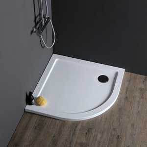 AOSTA 90x90 CM Plateau de douche semi-circulaire fin en acrylique Fournitures de bain et de toilettes - Product Image 1
