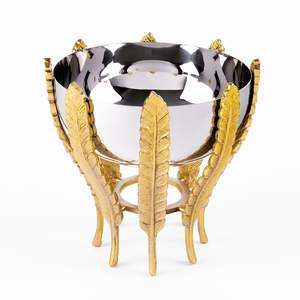 Elegant Designer <b>Metal</b> Decorative <b>Bowl</b> With Stand For Modern Homes And Artistic Interior Decoration Setup - Product Image 4