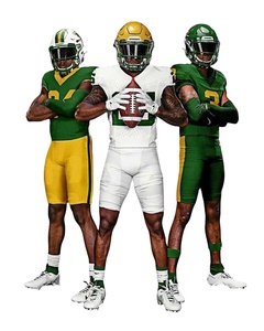 เสื้อฟุตบอลอเมริกันแบบทีมสั่งทำพิเศษ ผ้าโพลีเอสเตอร์ 100% พิมพ์ลายดิจิทัล ระบายอากาศได้ดี ต้านเชื้อแบคทีเรีย แขนสั้น ขายส่ง - Product Image 1