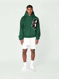 Vente en usine à prix réduit Fabrication de vêtements Streetwear Sweats à capuche personnalisés en coton mélangé chenille brodés pour hommes - Product Image 2