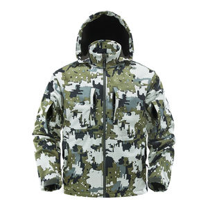 <b>Waterproof</b> Camouflage Hunting <b>Jacket</b> Tactical Men's Softshell Windproof Outdoor Fleece Lined Fishing Coat Hooded - Product Image 1
