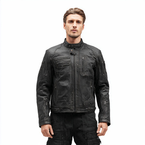 Stand Collar Biker Leather <b>Jacket</b> <b>Men</b> Motorcycling PU Genuine <b>Jackets</b> Tops Riding Leather <b>Jackets</b> <b>Men's</b> - Product Image 1