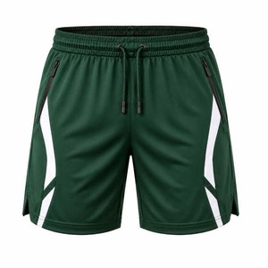 Shorts de sport pour hommes noirs à séchage rapide avec cordon de serrage, bande latérale, taille mi-haute, longueur courte, en polyester tissé, motif uni - Product Image 6