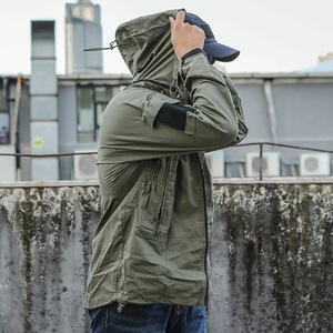แจ็กเก็ตสีเขียวสำหรับผู้ชายคอเสื้อมีฮู้ดผ้าระบายอากาศมีขนาด6XL ขายส่งสำหรับกิจกรรมกลางแจ้งในฤดูหนาว - Product Image 5