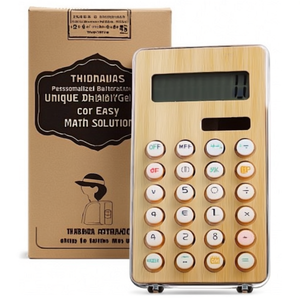 Calcolatrice in Bambù Personalizzata Thomas, Gadget Unico per Soluzioni Matematiche Facili - Product Image 3