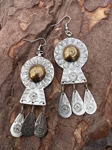 Boho Beaded Earrings with Turquoise Design and Cascading <b>Fringe</b> Glass <b>Beads</b> MS Handicraft Unique Jewelry Gift - Product Image 5