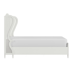 Cadre de lit en panneaux de canne française en acajou massif élégant, style français vintage pour chambre principale, lit queen, lit king, hôtel, intérieur résidentiel - Product Image 2