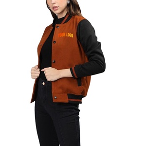Chaqueta Varsity para mujer con mangas largas únicas Poliéster duradero Elegante y funcional para el uso diario Chaqueta Varsity para mujer - Product Image 3