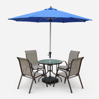 Ensembles de tables et chaises de restaurant commercial d'extérieur, mobilier de loisirs en fer tressé pour balcon et cour, chaises de plage pliantes empilables