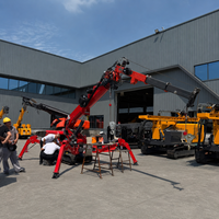 Grue araignée mobile 3 tonnes, grue araignée chenillée compacte 2T, diesel, batterie, électrique, avec flèche de levage, nacelle élévatrice, élévateur de vitres en option