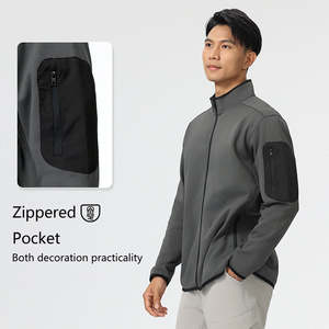 Vestes de sport décontractées d'hiver pour hommes avec multi-poches Mature Slim Business Style Front Logo Street Style Tops - Product Image 2