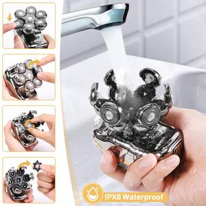 Kit de rasage électrique sans fil étanche IPX7 pour hommes - Rasoir pour la tête, tondeuse pour le nez et la barbe, pour une utilisation corporelle - Product Image 2